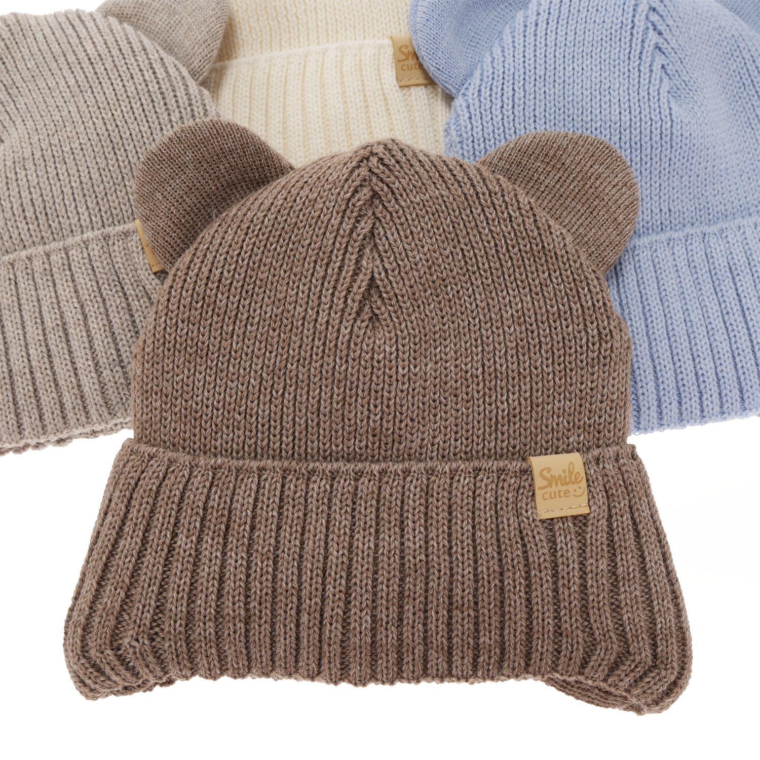 Bonnet d'hiver garçon, gris, avec liens, avec laine mérinos, Shedon