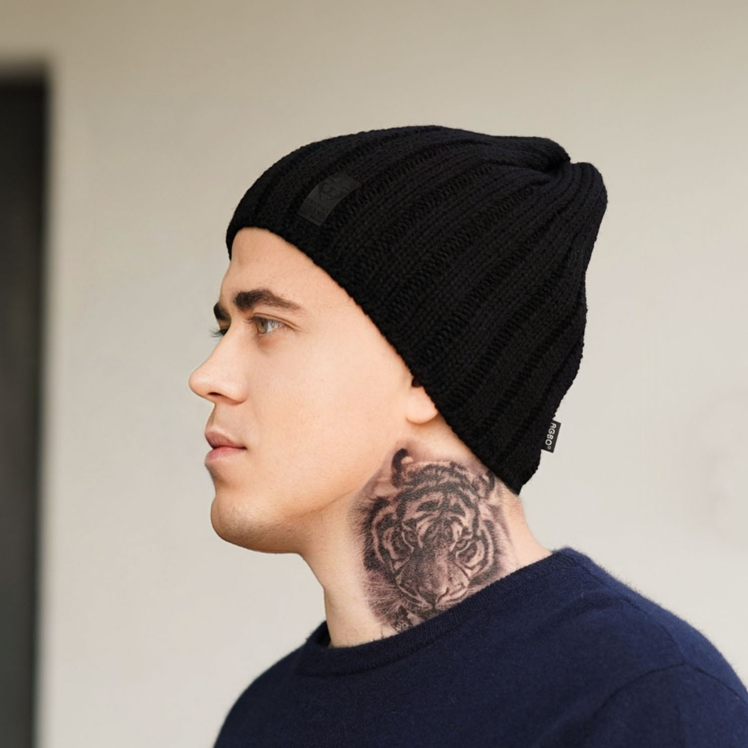 Bonnet d'hiver homme, noir, Derek