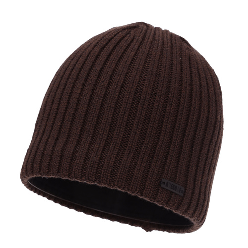 Bonnet d'hiver homme, marron, avec laine mérinos, Adagio