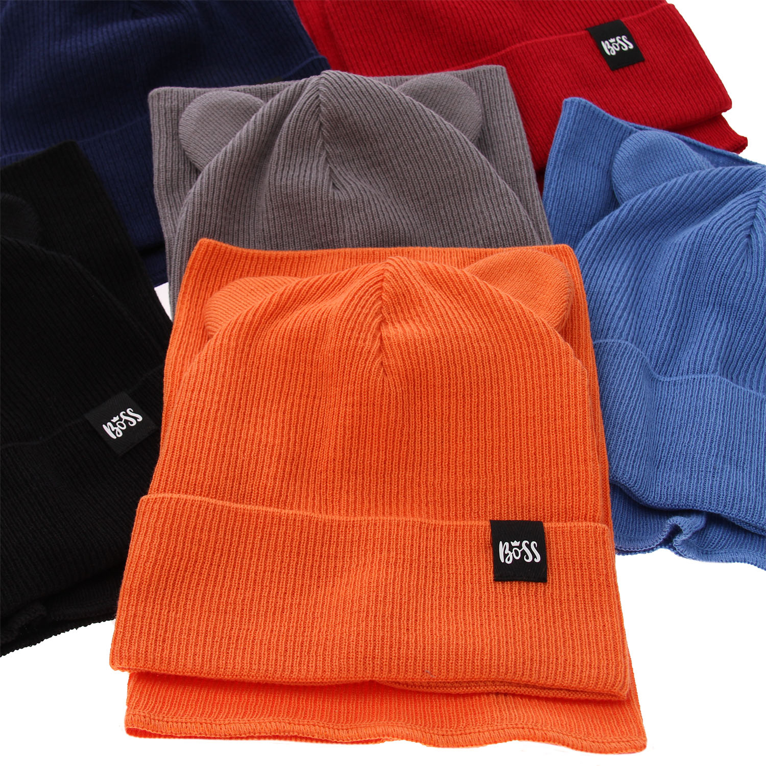 Ensemble automne/printemps garçon: bonnet et snood, avec coton, orange, Grajan