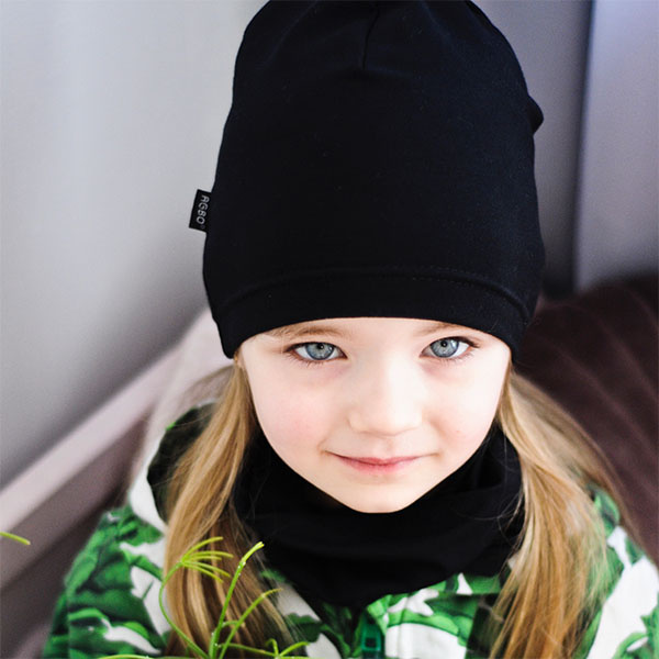 Ensemble automne/printemps fille: bonnet et snood, limone, en coton, Hazelka