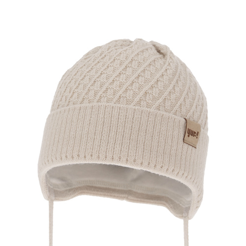 Bonnet automne/printemps garçon, beige, avec liens, David