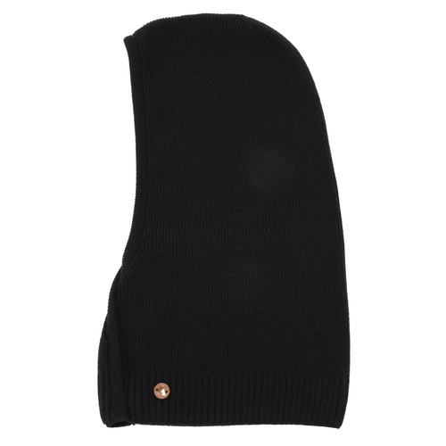 Cagoule automne, hiver, femme, noir, laine mérinos avec cachemire, Kiruna