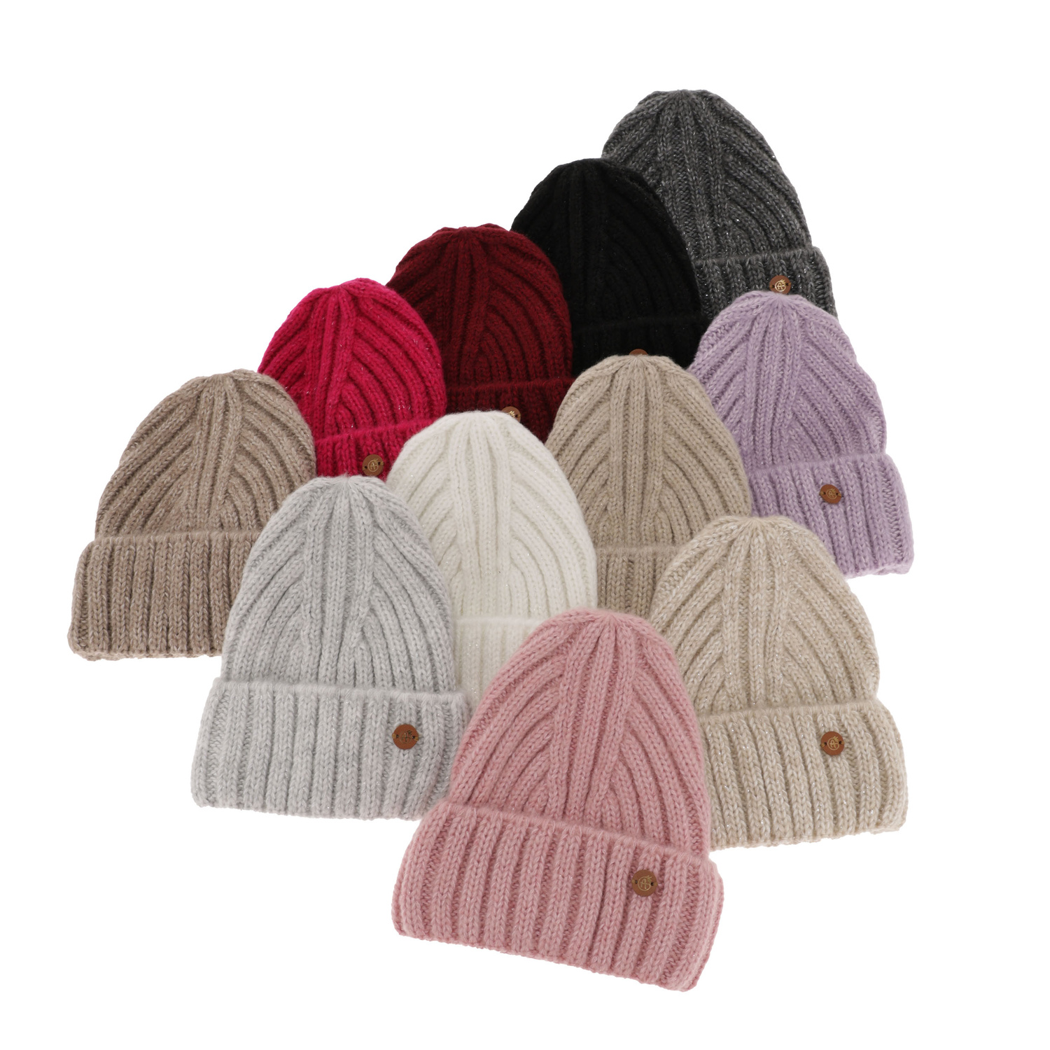 Bonnet d'hiver femme, rose, avec laine mérinos, Pamira