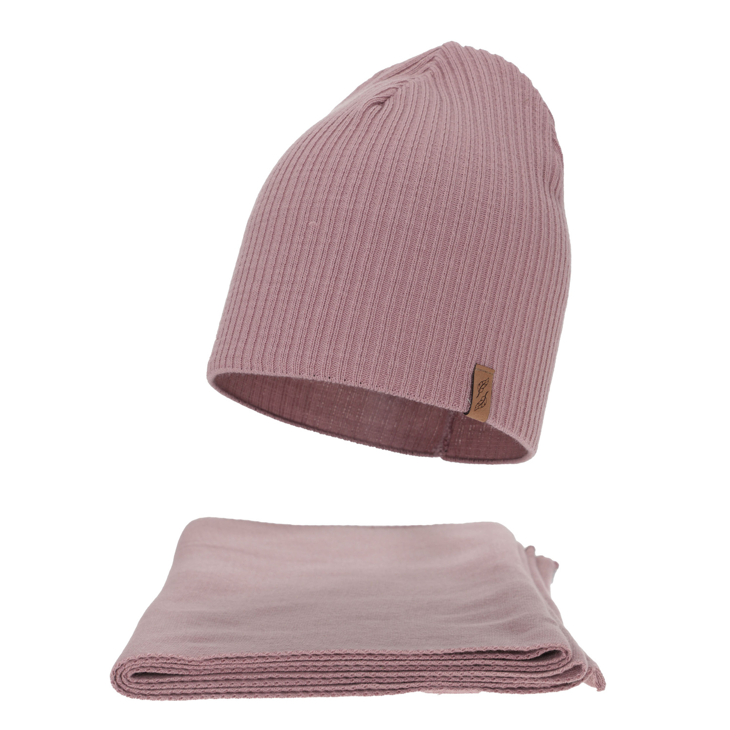 Ensemble d'hiver femme: bonnet et écharpe, rose, Fena
