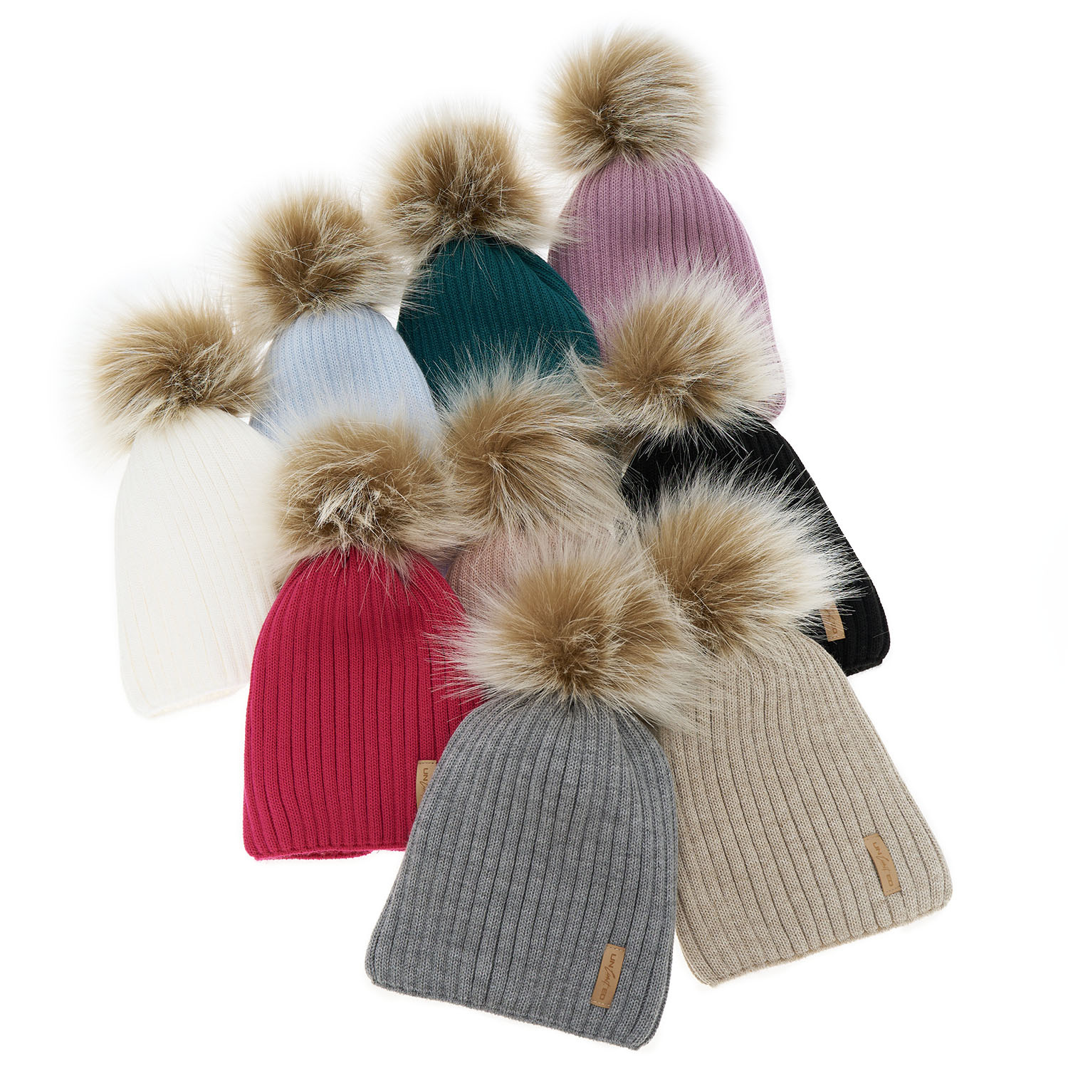 Bonnet d'hiver fille, noire, avec pompon, Werbena