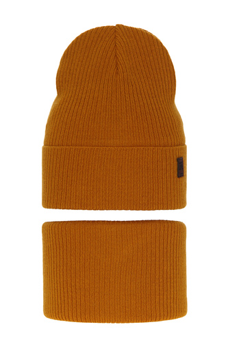 Ensemble automne/printemps garçon: bonnet et snood, avec coton, miel, Dragon