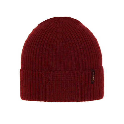 Bonnet d'hiver femme, bordeau, 100% Laine Mérinos, Megan