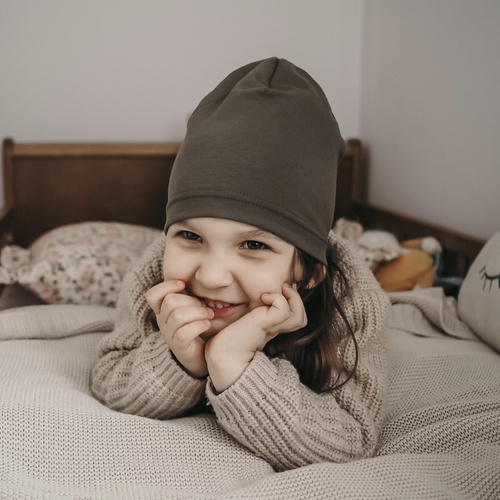 Ensemble automne/printemps fille: bonnet et snood, violet, coton, Hazelka