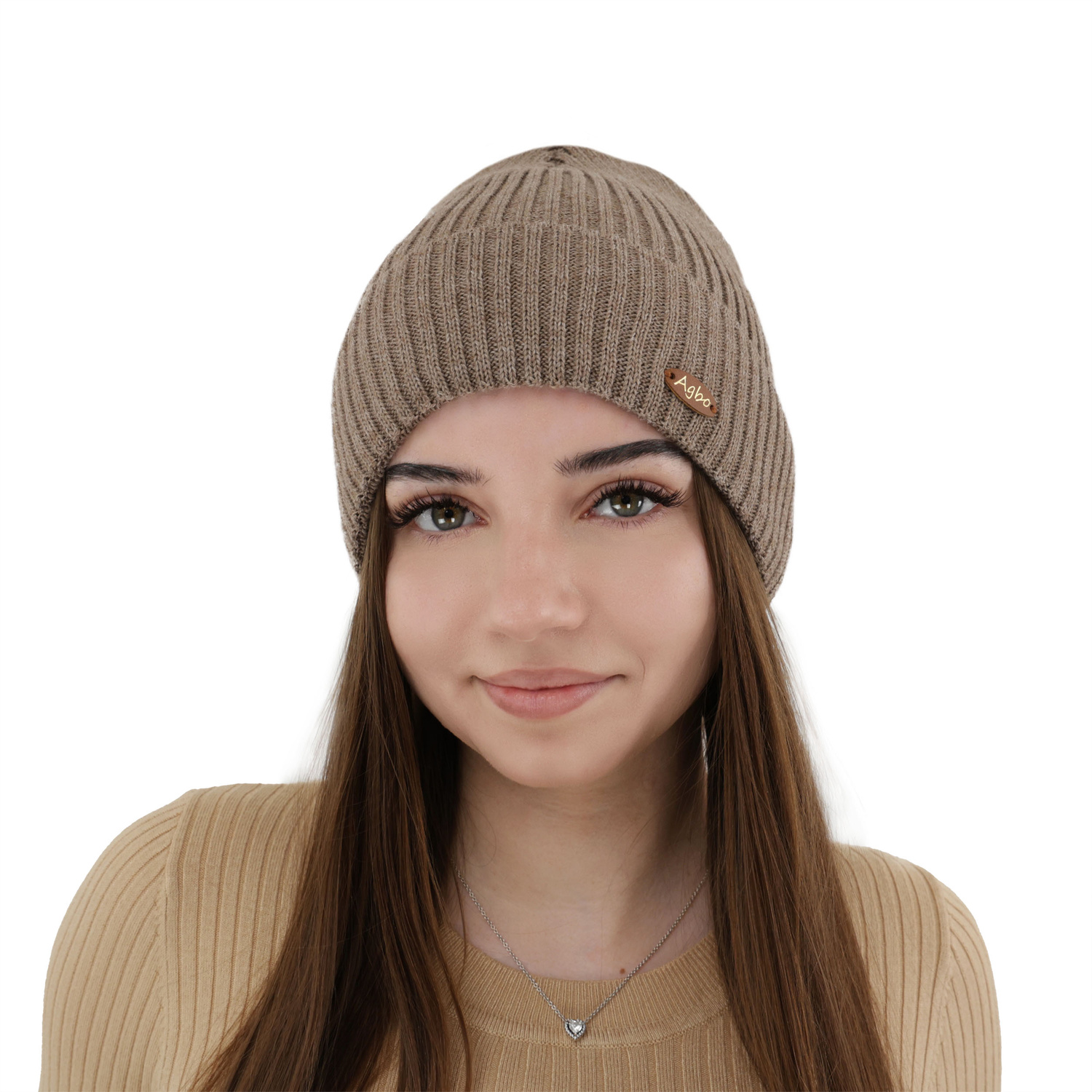 Bonnet d'hiver pour femme, beige, avec laine mérinos Shila