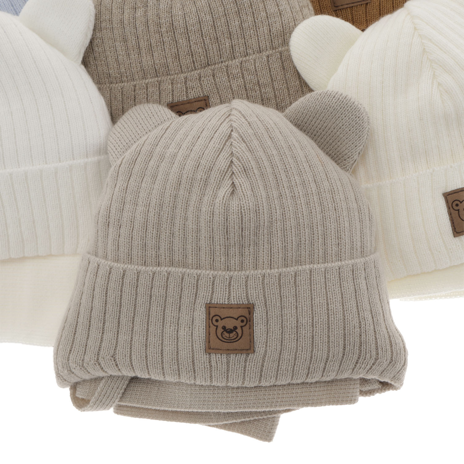 Ensemble d'hiver garçon: bonnet et écharpe, blanc, Anthony