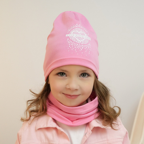 Ensemble automne/printemps fille: bonnet et snood, noir, en coton, Esmeralda