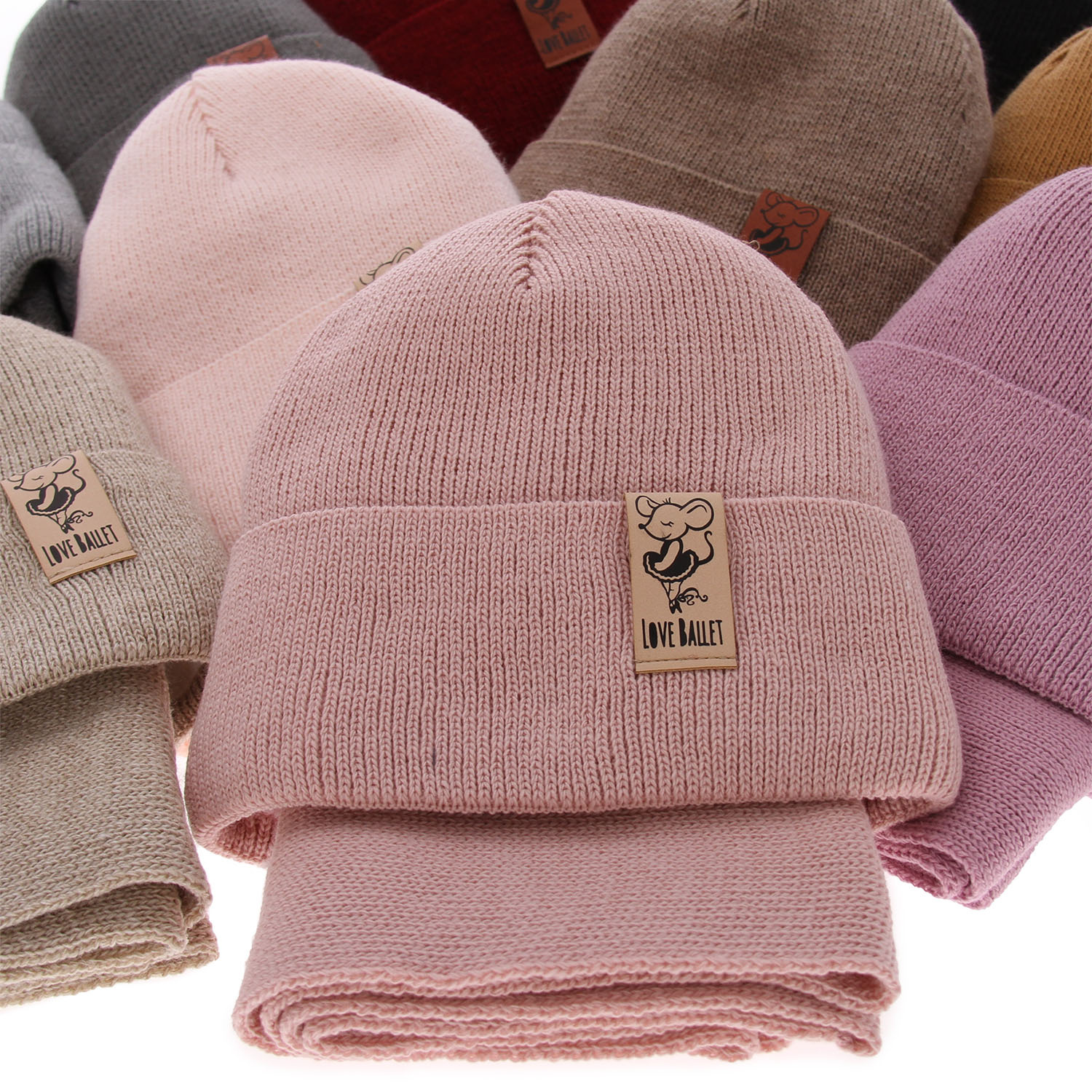 Ensemble d'hiver fille: bonnet et snood, gris, Sana