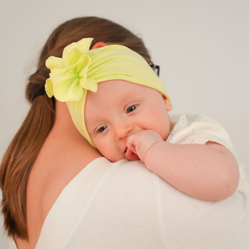 Bonnet automne/printemps fille, grise, en coton, avec fronces, Werka