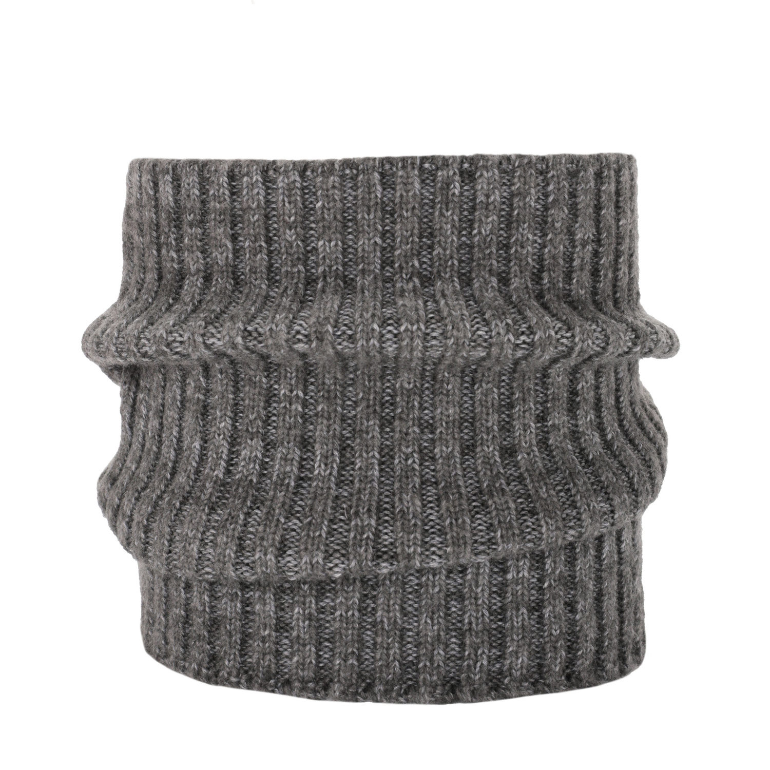 Snood d'hiver femme, gris, avec laine mérinos, Besta