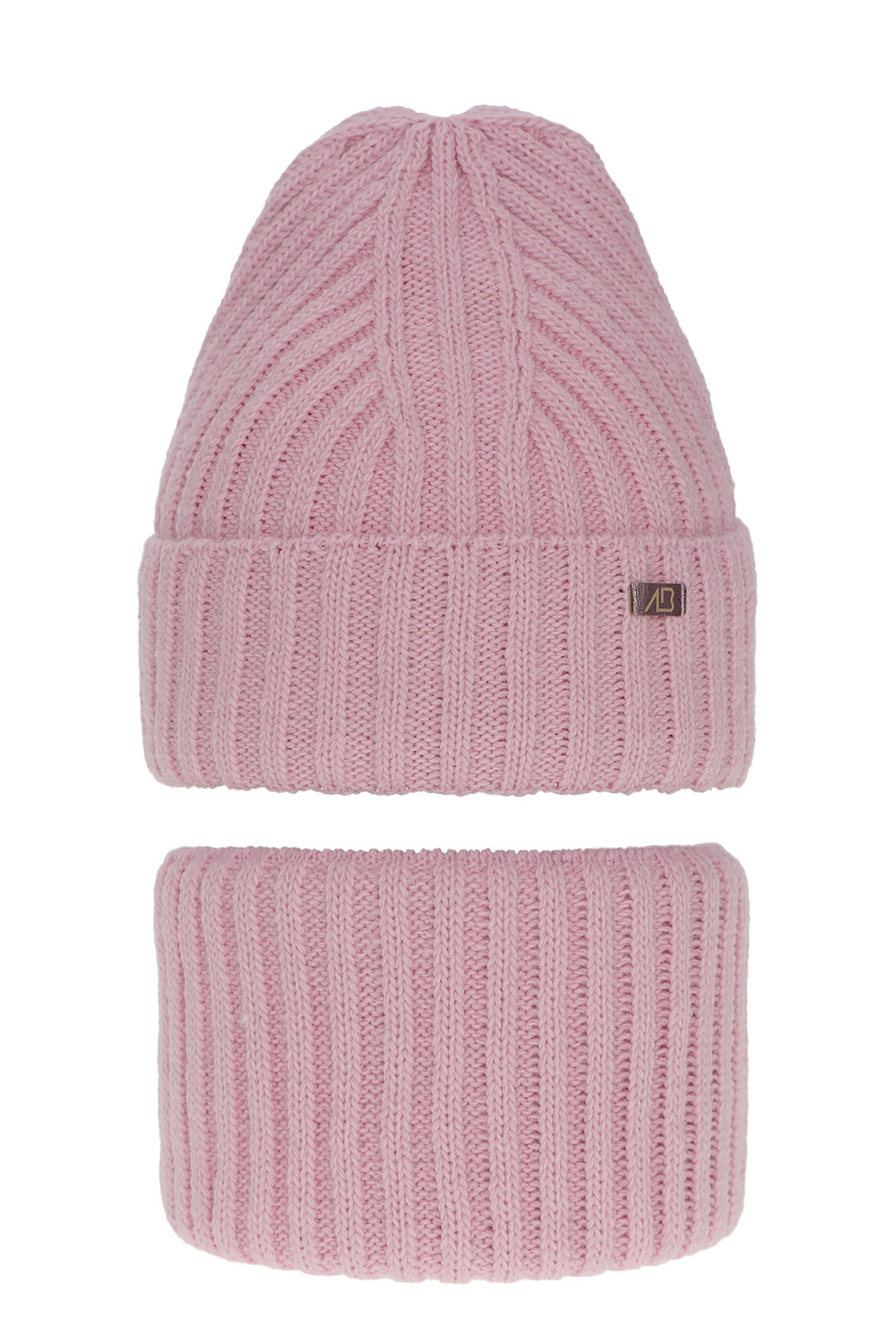 Ensemble d'hiver fille: bonnet et snood, rose, Valentine