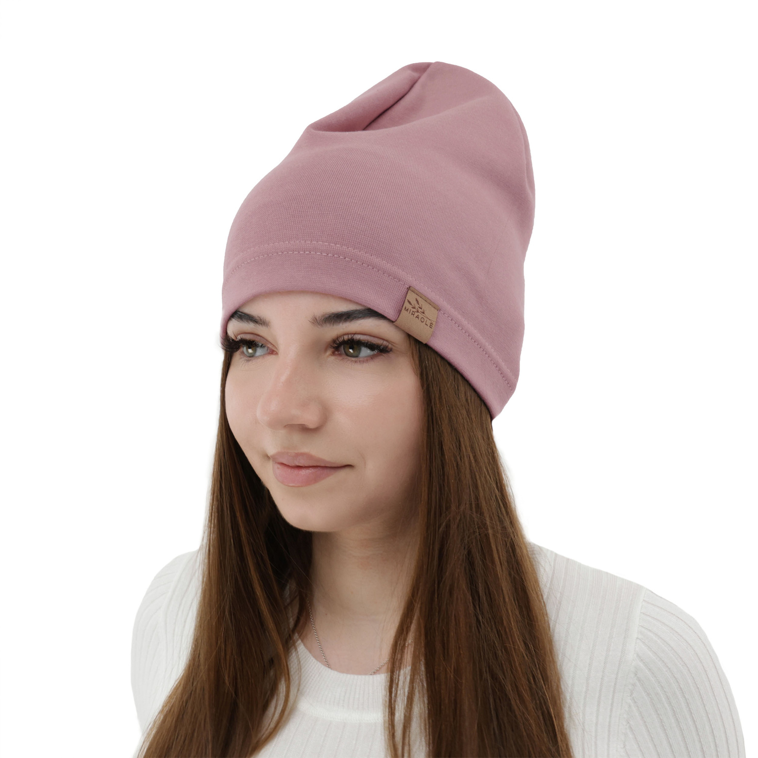 Bonnet automne/printemps femme, beige foncé, en coton, Brema