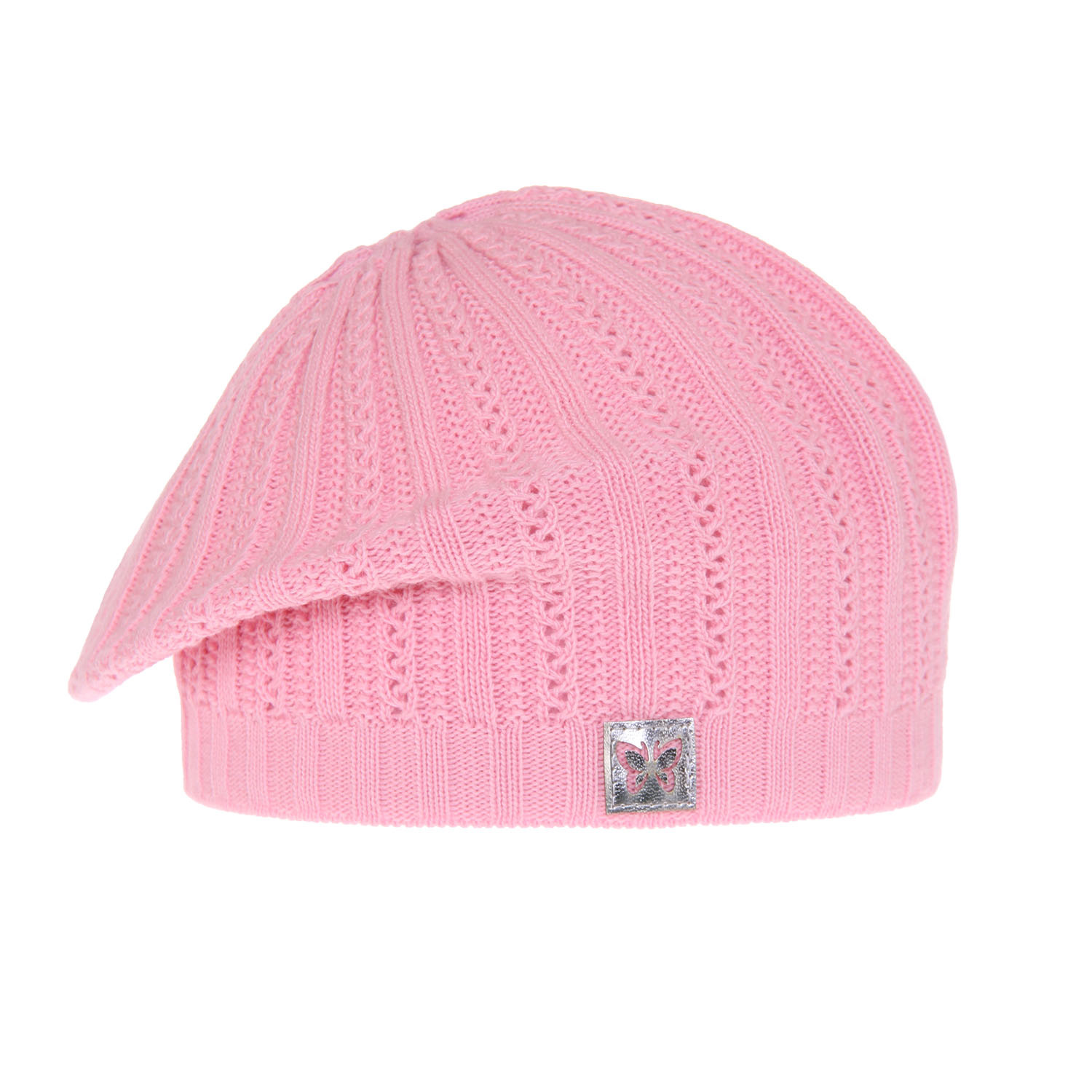 Bonnet automne/printemps fille, rose, ajouré, Luina