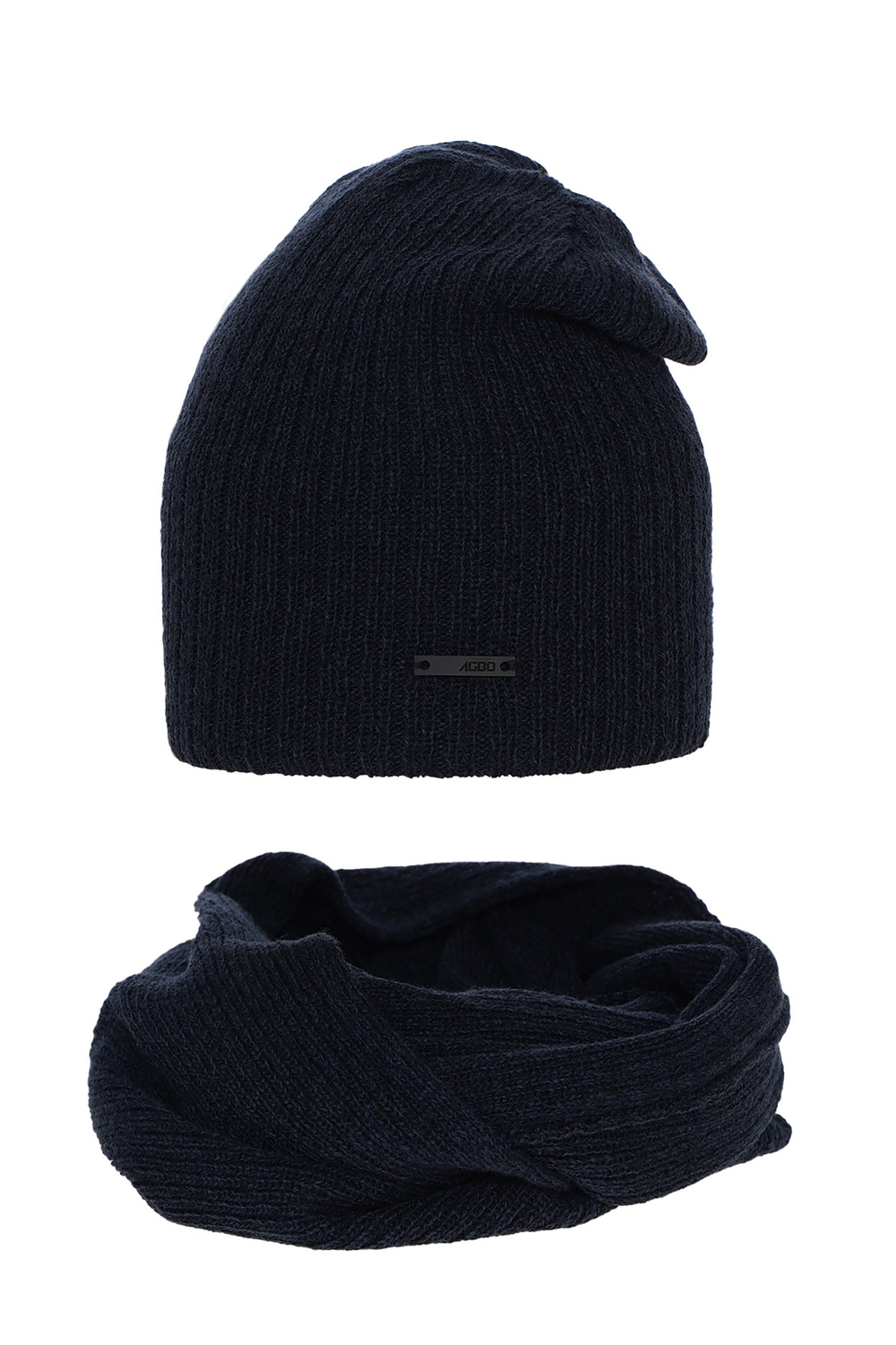Ensemble d'hiver garçon: bonnet et snood, bleu marine, Elmer
