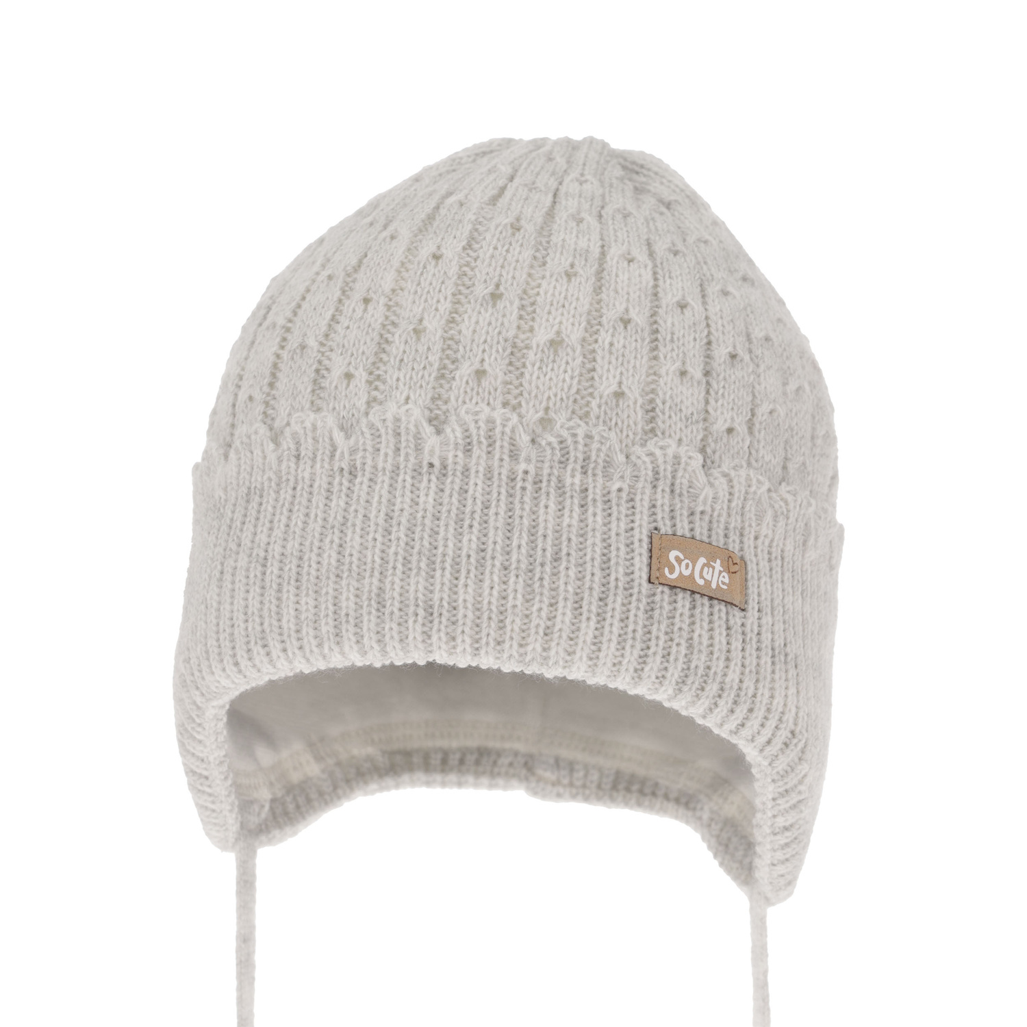 Bonnet automne/printemps fille, grise, avec liens, Tema