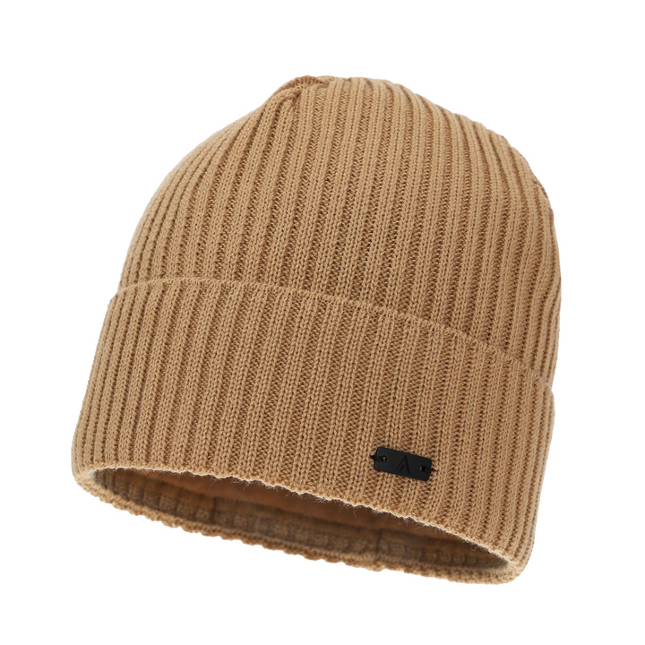 Bonnet d'hiver homme, camel, avec laine mérinos, Jeffrey