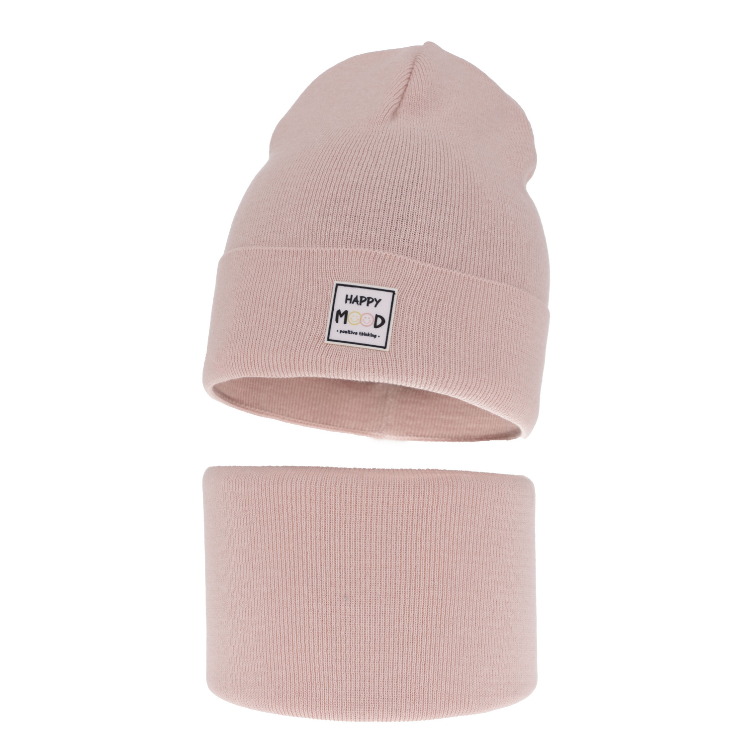 Ensemble automne/printemps fille: bonnet et snood, avec coton, rose, Mersila