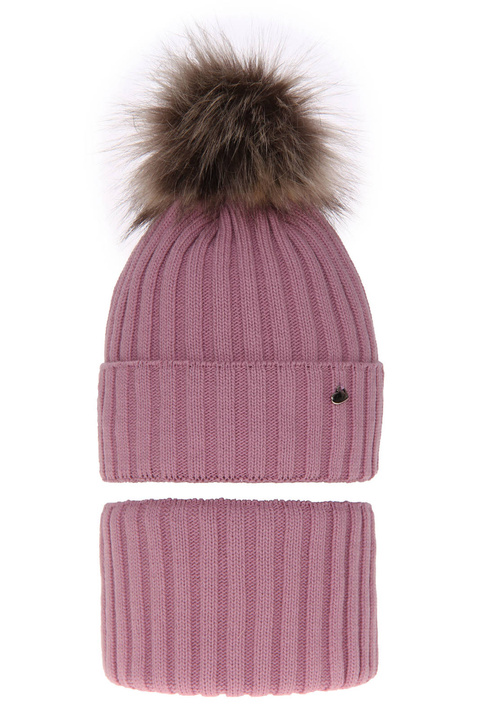 Ensemble d'hiver fille: bonnet et snood, violet, Wilma