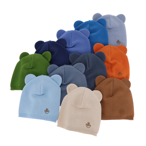 Ensemble automne/printemps garçon: bonnet et snood, avec coton, bleu marine, Ludvic