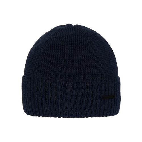 Bonnet d'hiver homme, hiver, bleu marine, avec laine mérinos, Henk