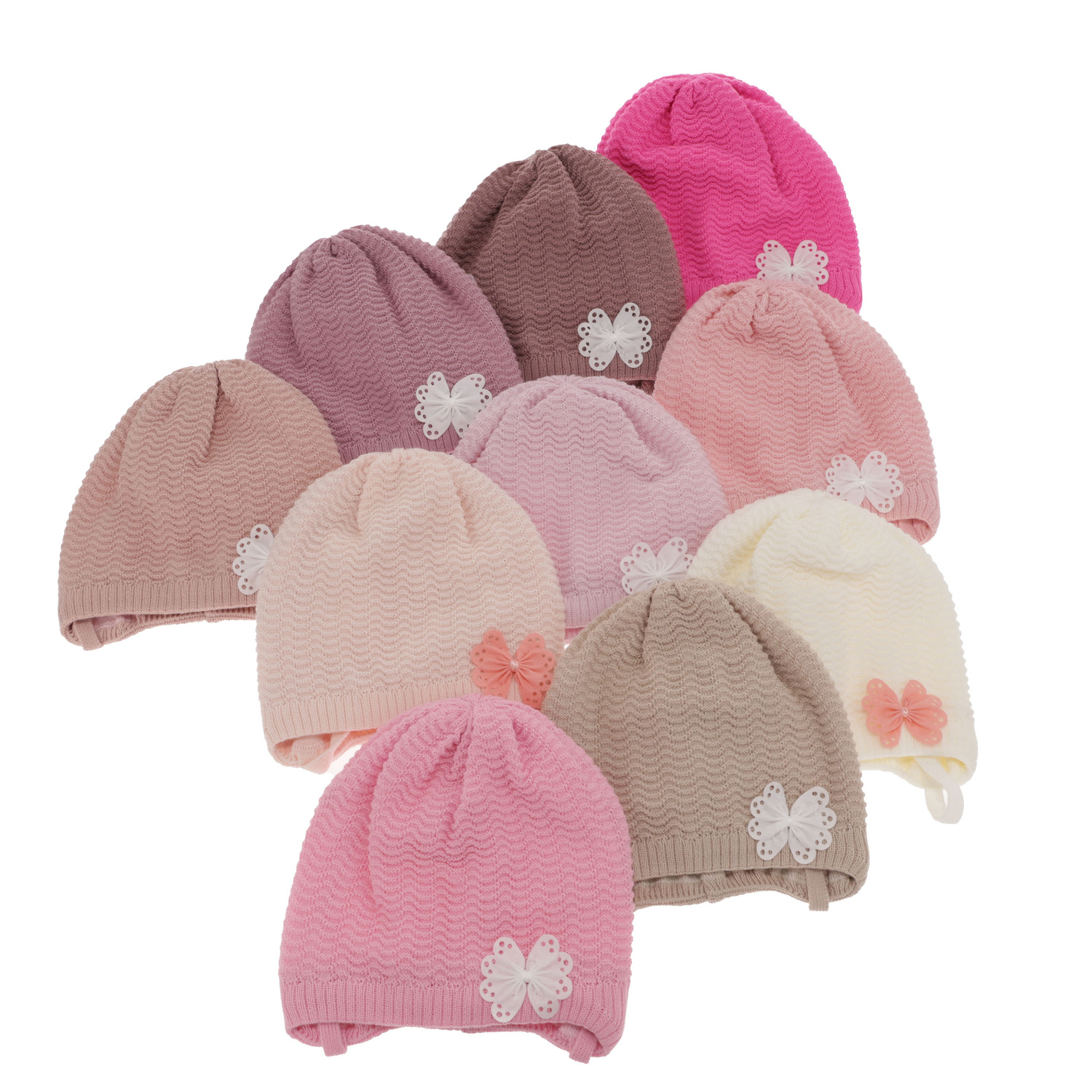 Bonnet automne/printemps fille, crème, avec liens, Madelin