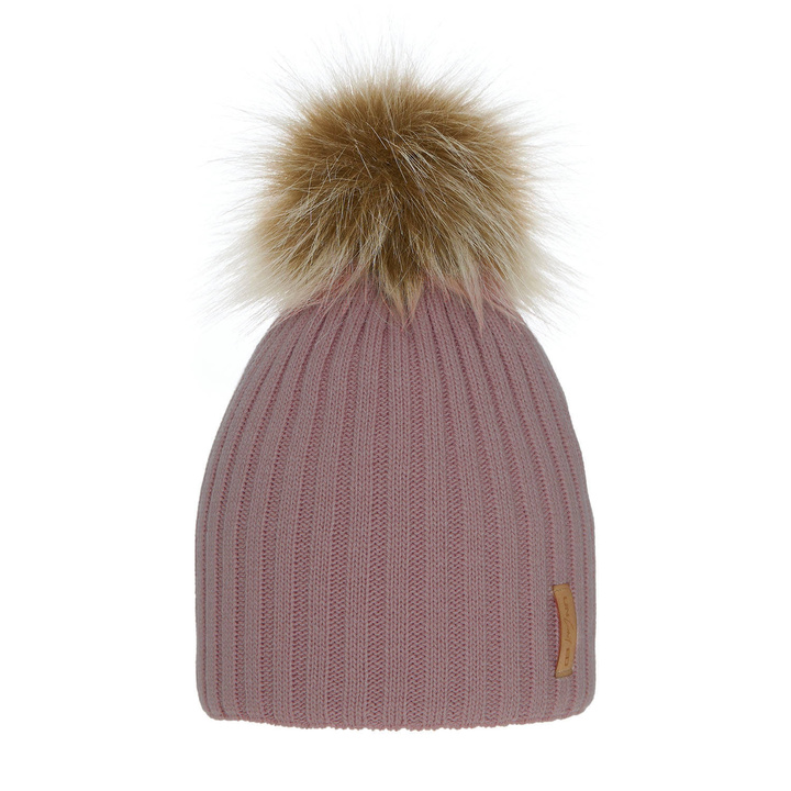 Bonnet d'hiver fille, rose, avec pompon, Werbena