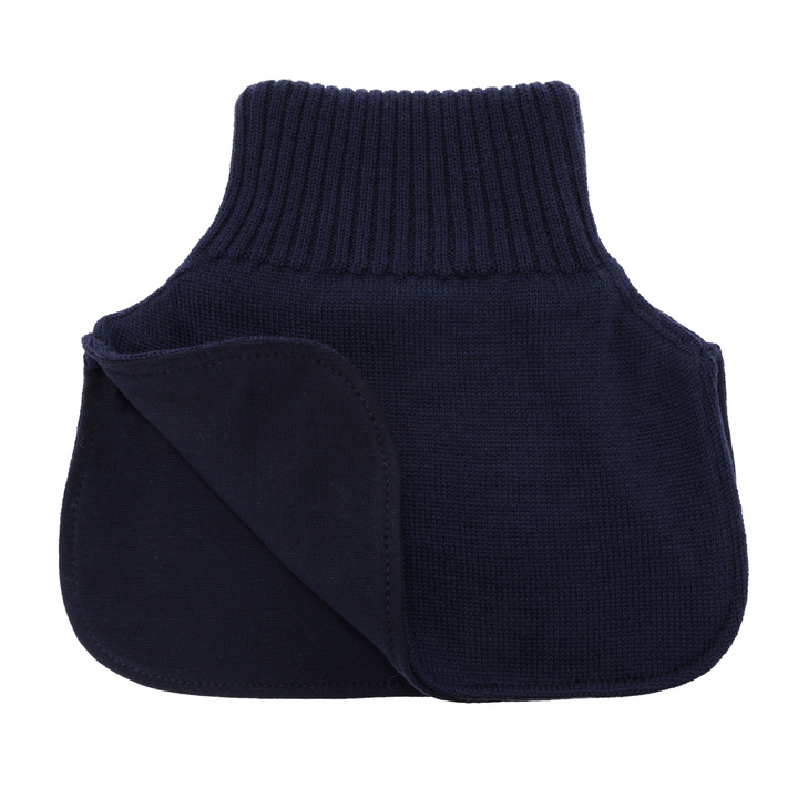 Tour de cou d'hiver garçon, 100% Laine Mérinos, doublé de coton, bleu marine, Tiket