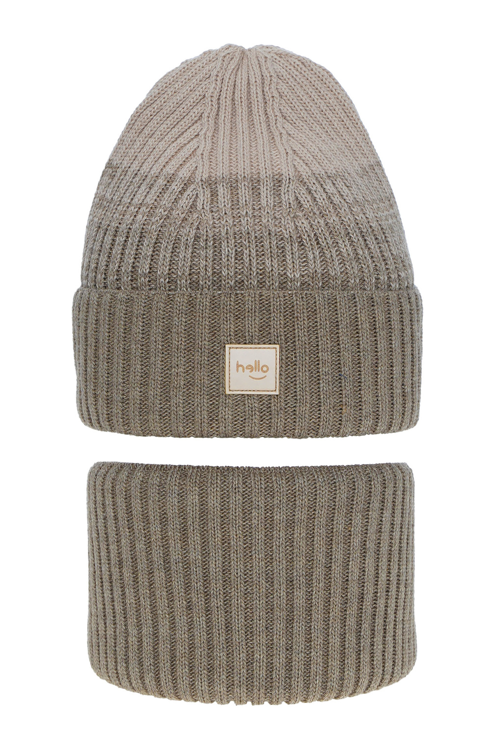 Ensemble d'hiver fille: bonnet et snood, beige, Tasha