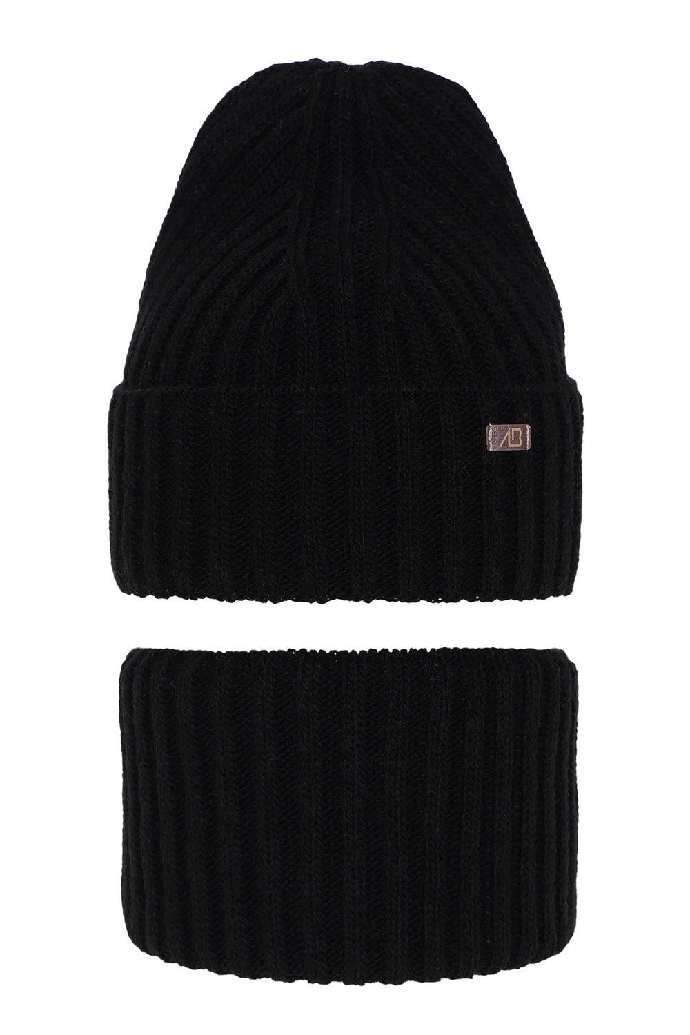 Ensemble d'hiver fille: bonnet et snood, noir, Valentine
