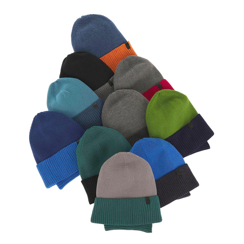 Ensemble automne/printemps garçon: bonnet et snood, avec coton, bleu marine, coton, Tauros