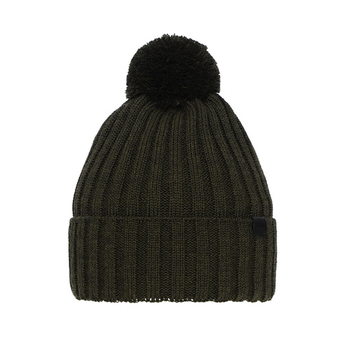 Bonnet d'hiver homme, khaki, avec laine mérinos, Korynt