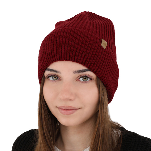 Bonnet d'hiver femme, camel, 100% Laine Mérinos, Isla