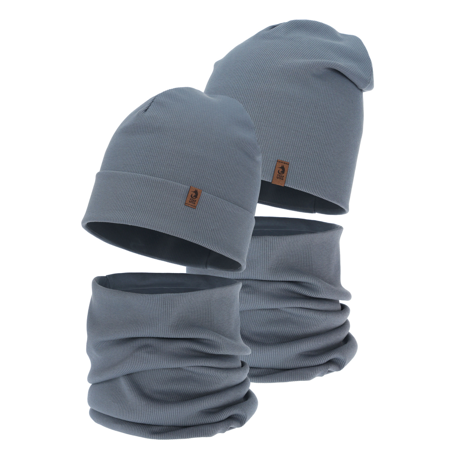 Ensemble automne/printemps garçon: bonnet et snood, gris foncé, Amalfi