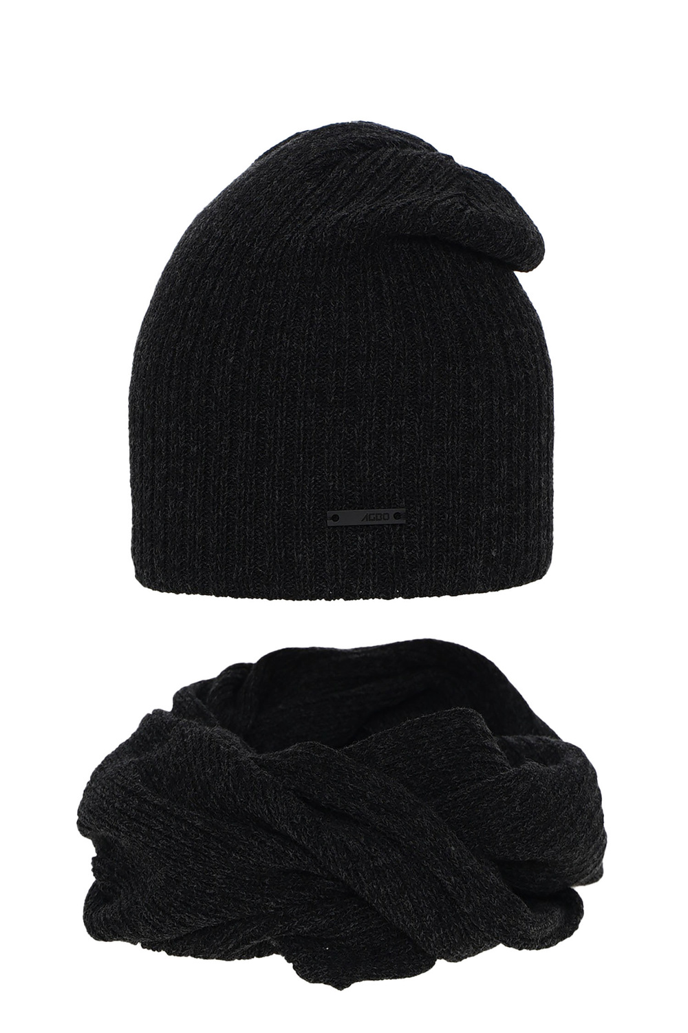 Ensemble d'hiver garçon: bonnet et snood, gris, Elmer