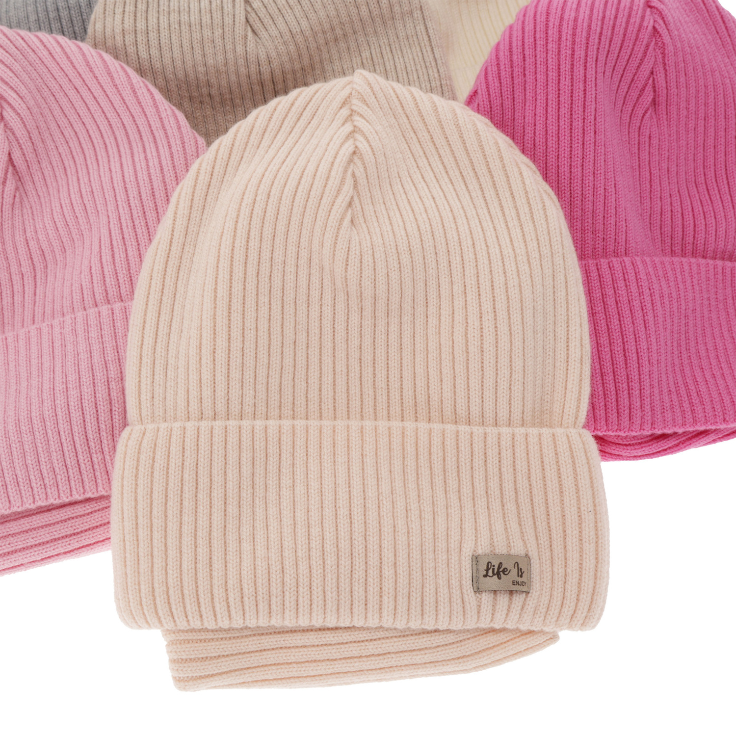 Ensemble automne/printemps fille: bonnet et snood, rose, 100% laine mérinos, Itra