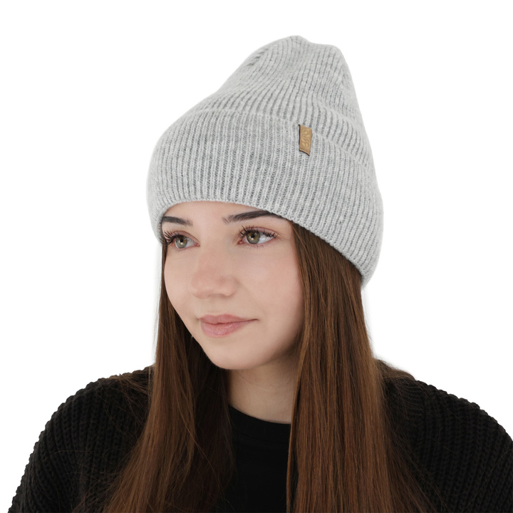 Bonnet d'hiver femme, gris, avec laine mérinos, Tahoe