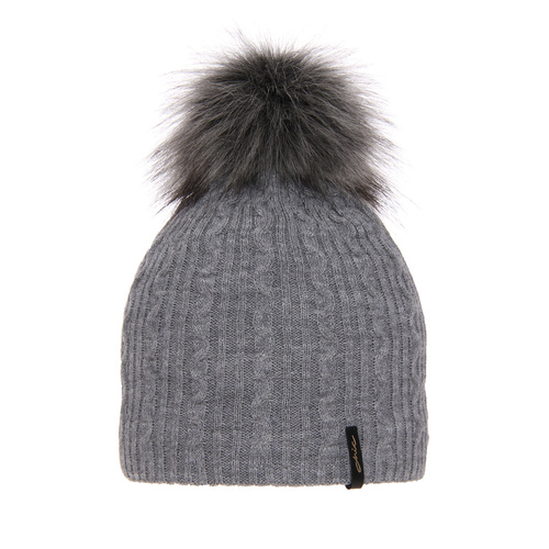 Bonnet d'hiver femme, gris, avec pompon, Xena