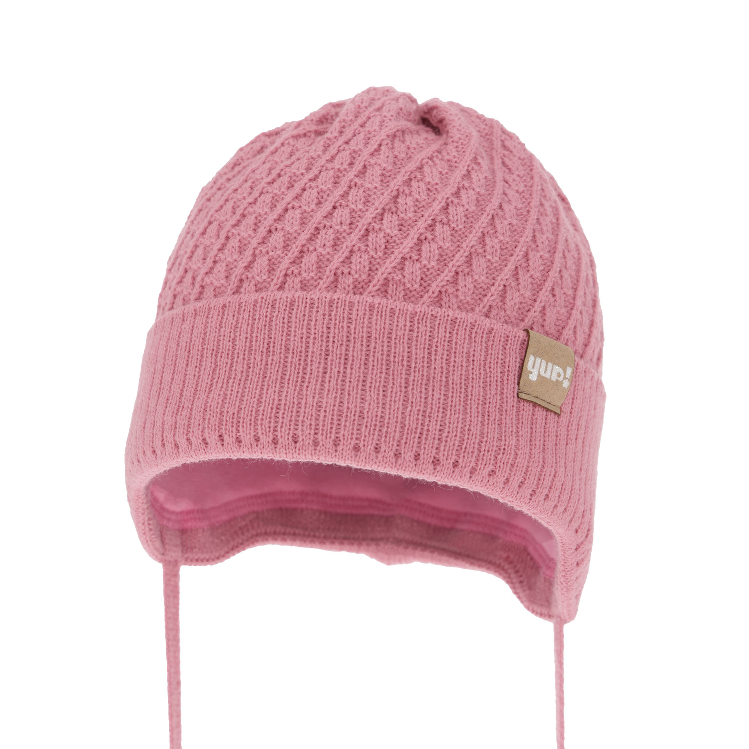 Bonnet automne/printemps fille, rose, avec liens, Dafia