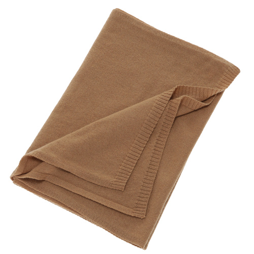 Écharpe d'hiver femme, camel, laine mérinos avec cachemire, Irenia