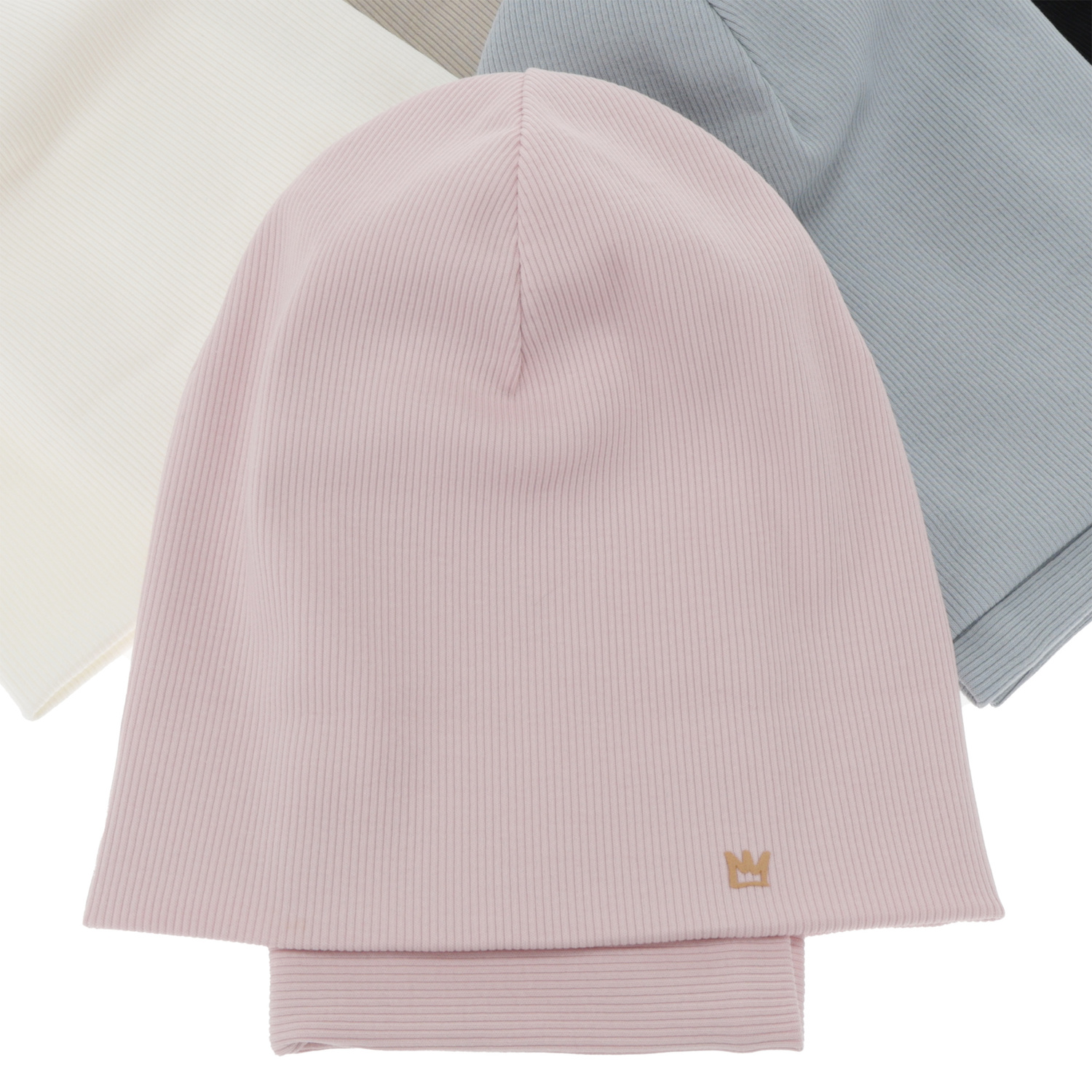 Ensemble automne/printemps fille: bonnet et snood, en coton, rose, Carina