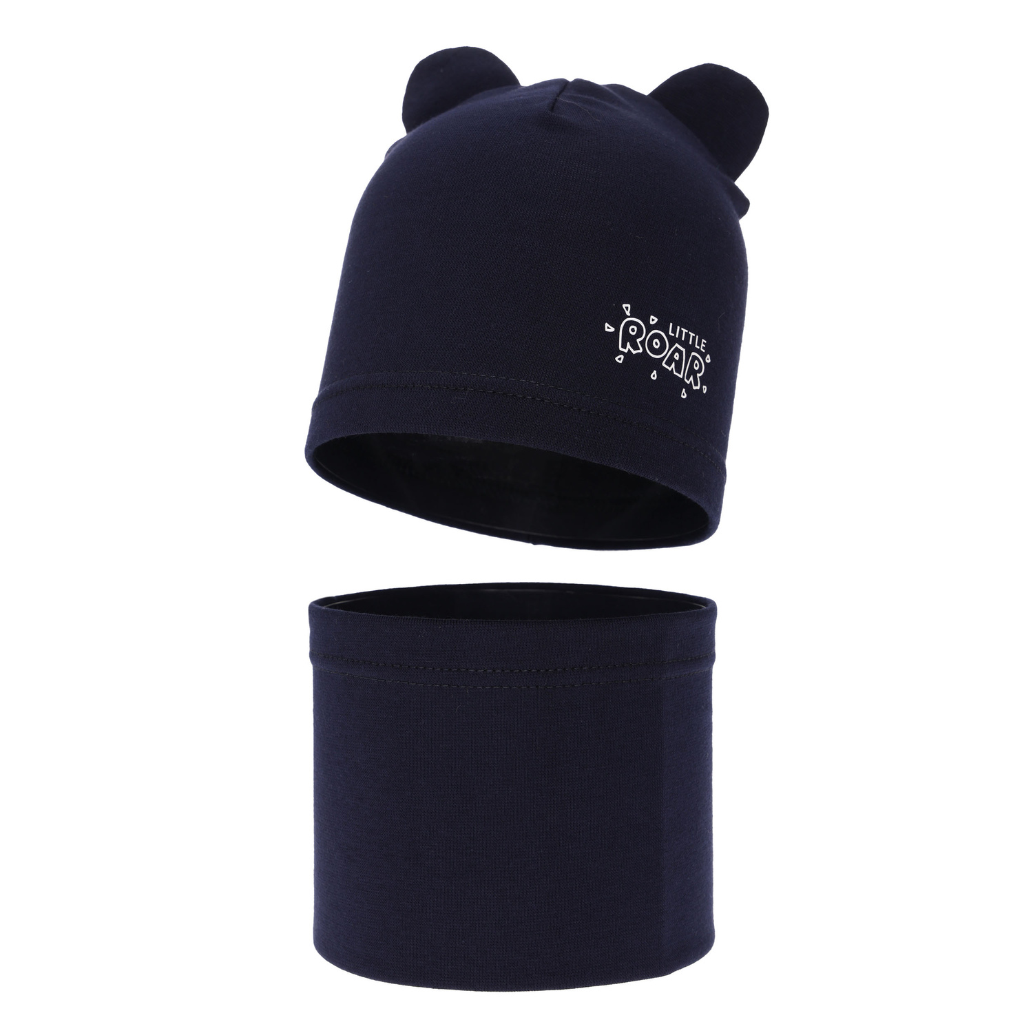 Ensemble automne/printemps garçon: bonnet et snood, bleu marine, Cymes