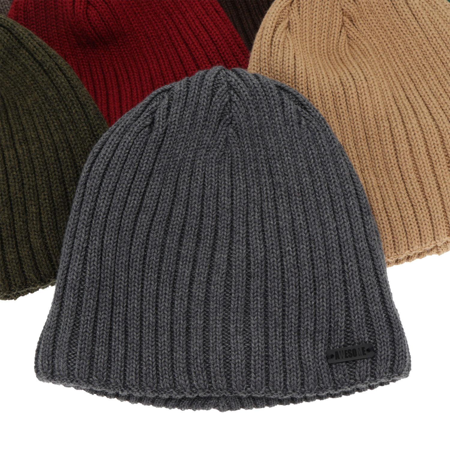 Bonnet d'hiver homme, bordeaux, avec laine mérinos, Adagio