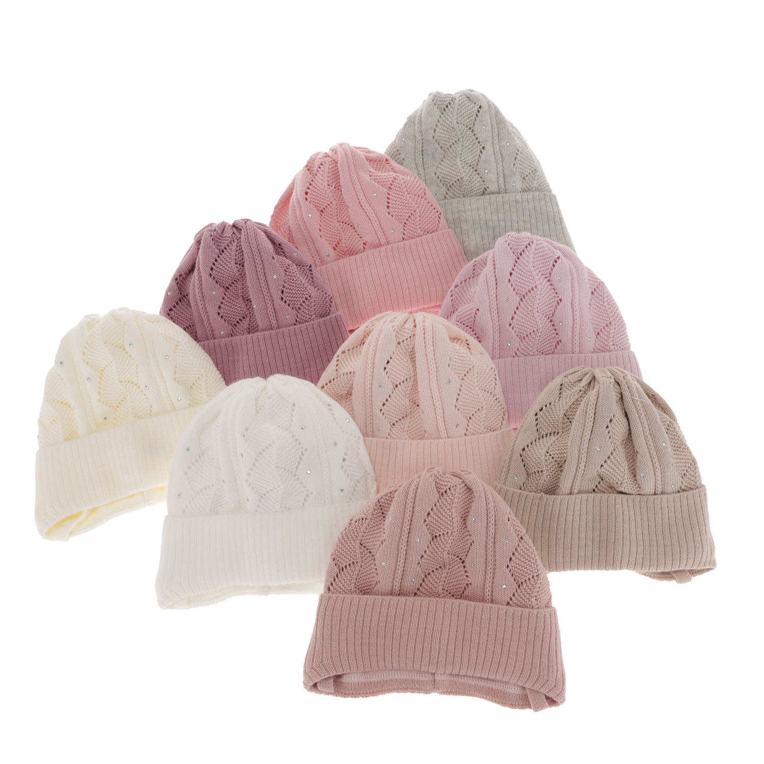 Bonnet automne/printemps fille, grise, avec liens, Marinetta