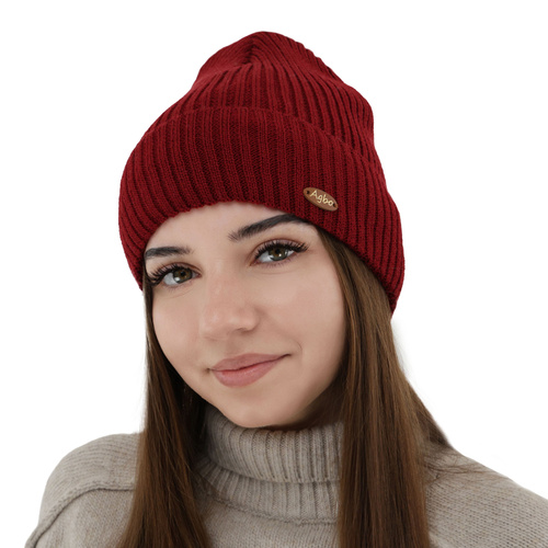 Bonnet d'hiver pour femme, marron, avec laine mérinos Shila