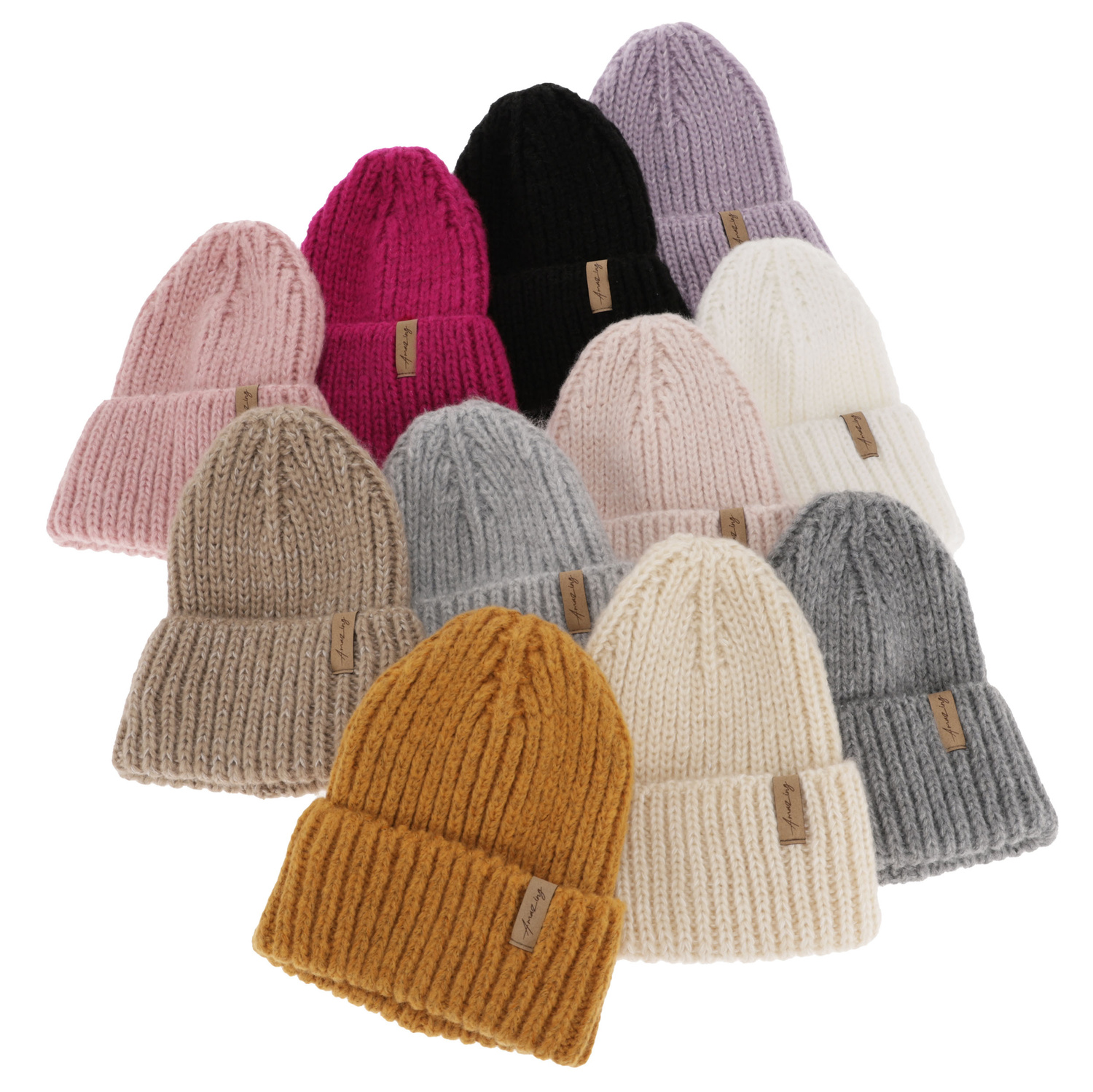 Bonnet d'hiver femme, blanche, avec laine mérinos, Caro